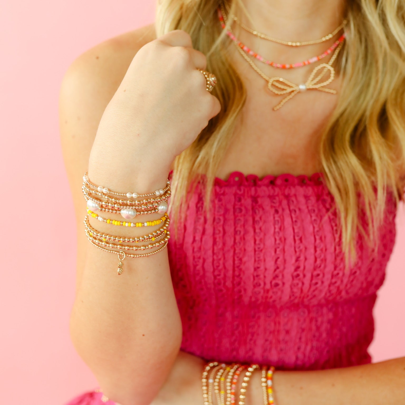 Yellows and White Sprinkle Bracelet