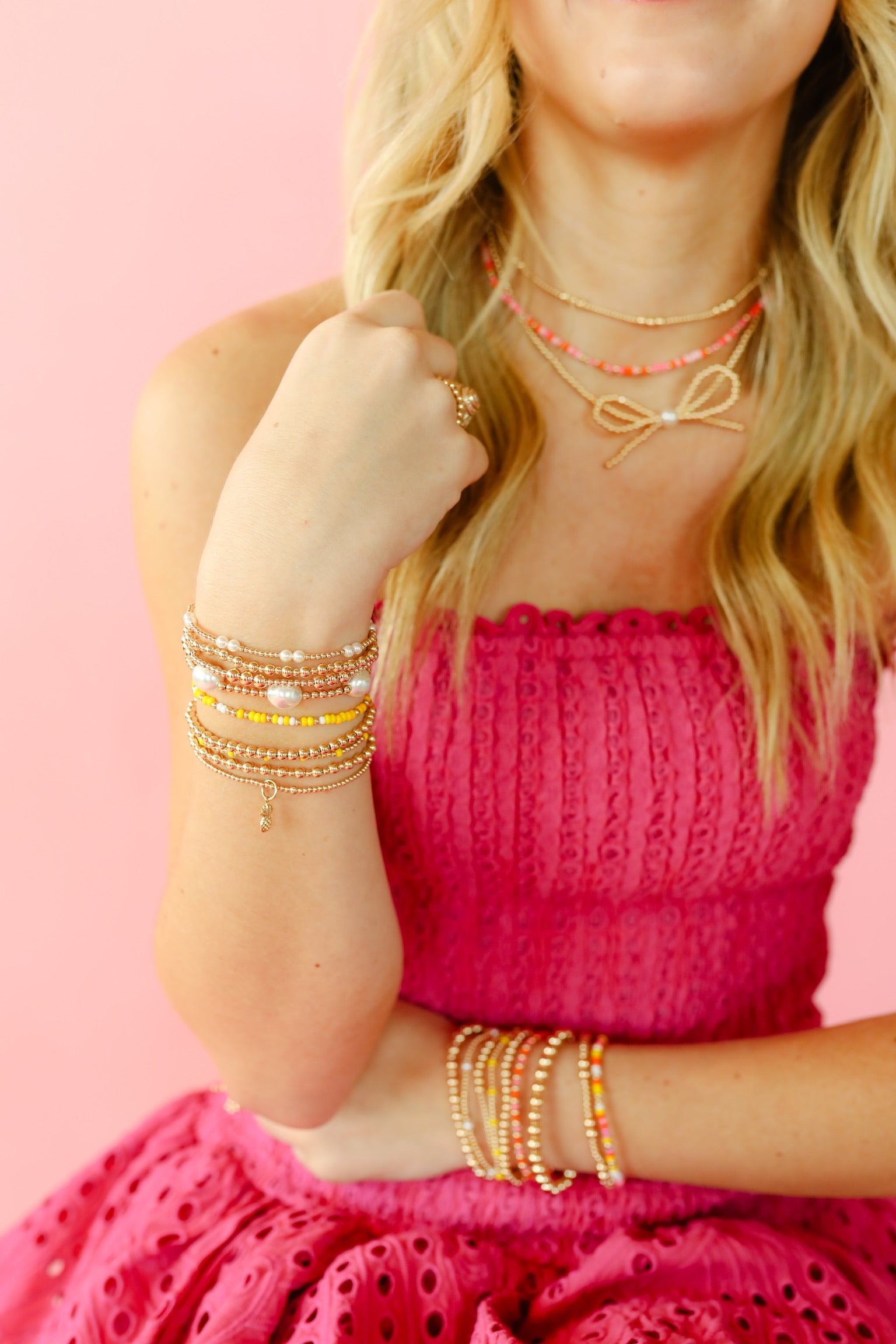 Yellows and White Sprinkle Bracelet