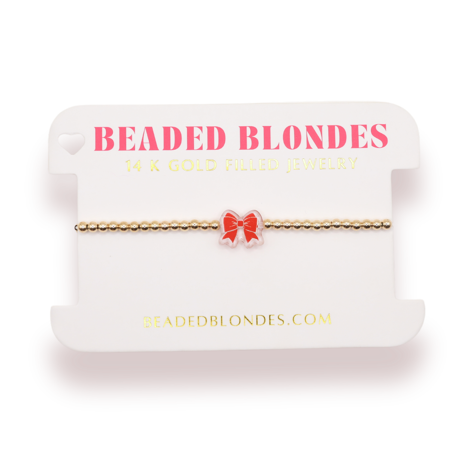 Bright Red and White BB Gameday Bow Bracelet