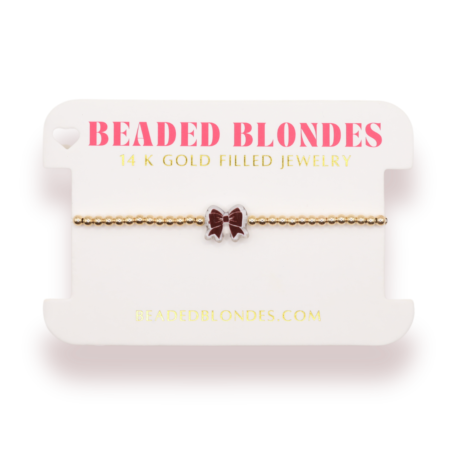 Maroon and White BB Gameday Bow Bracelet