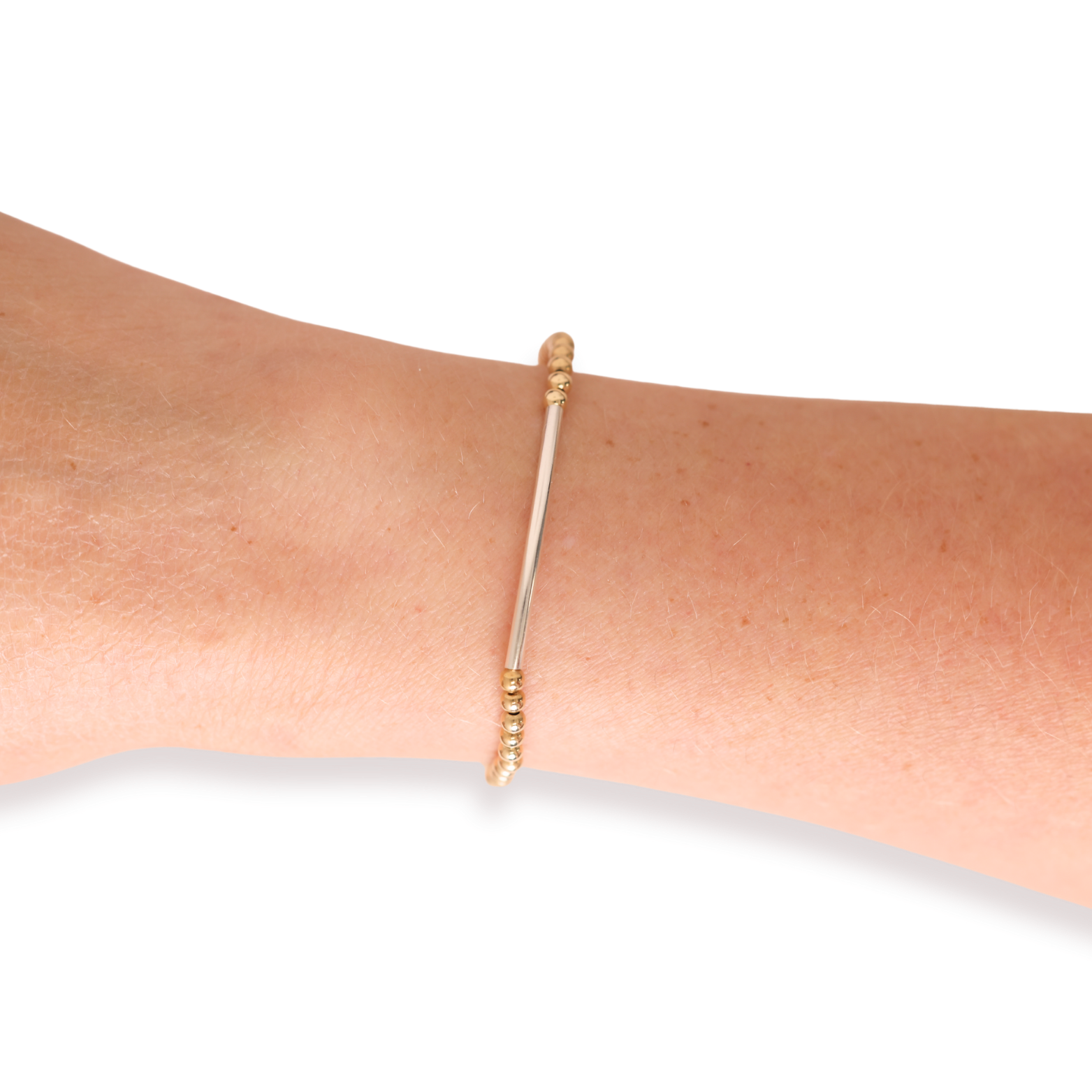 Bar Bracelet in Gold with Silver