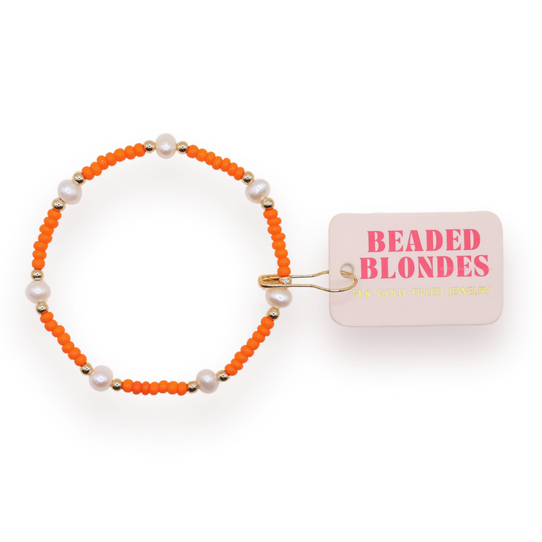 Orange Pearl Bracelet