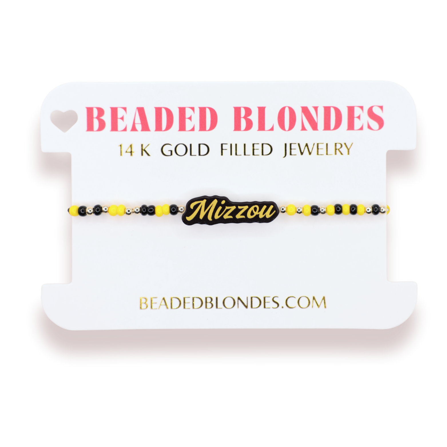 Mizzou Word Bracelet on Color