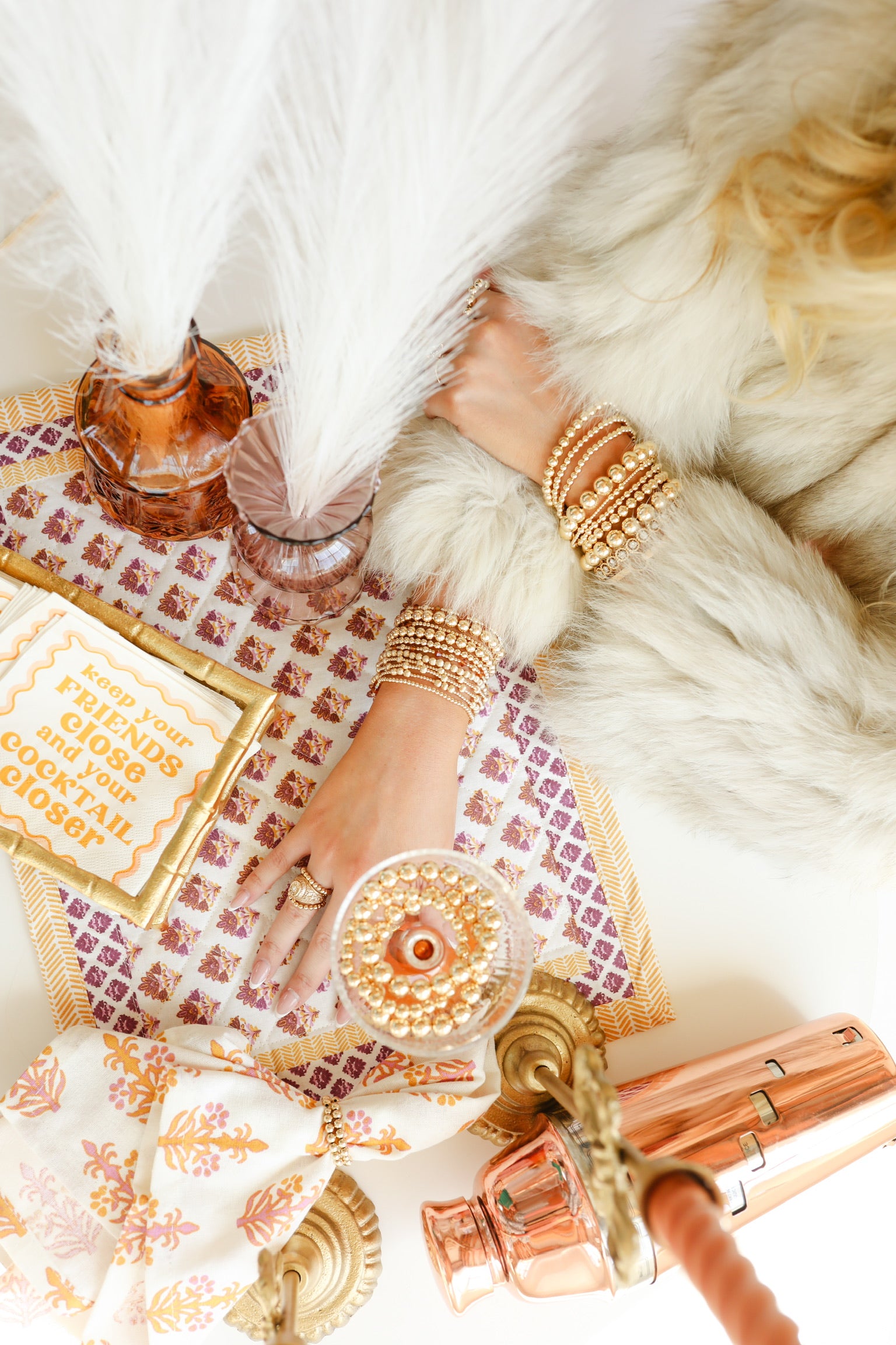 10MM Gold Beaded Bracelet