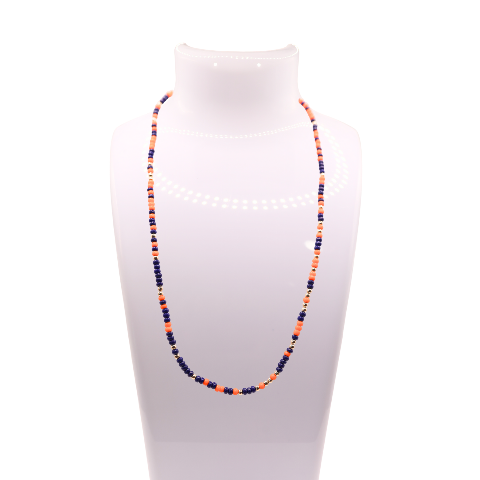 Navy & Orange Sprinkle Necklace