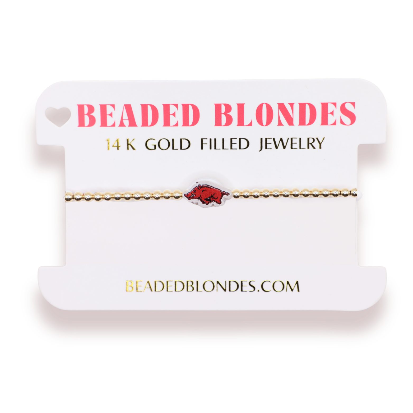 Arkansas Logo Bracelet on Gold