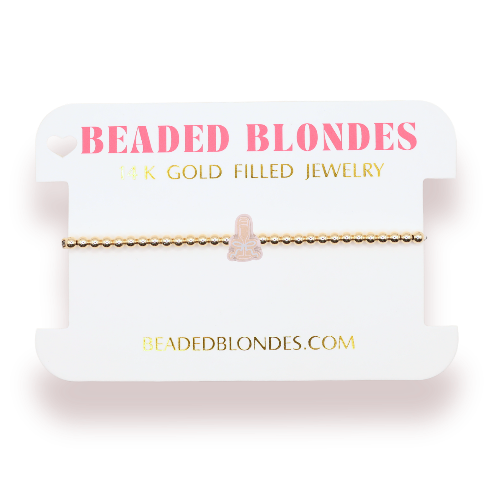 Champagne Flute Bracelet on Gold