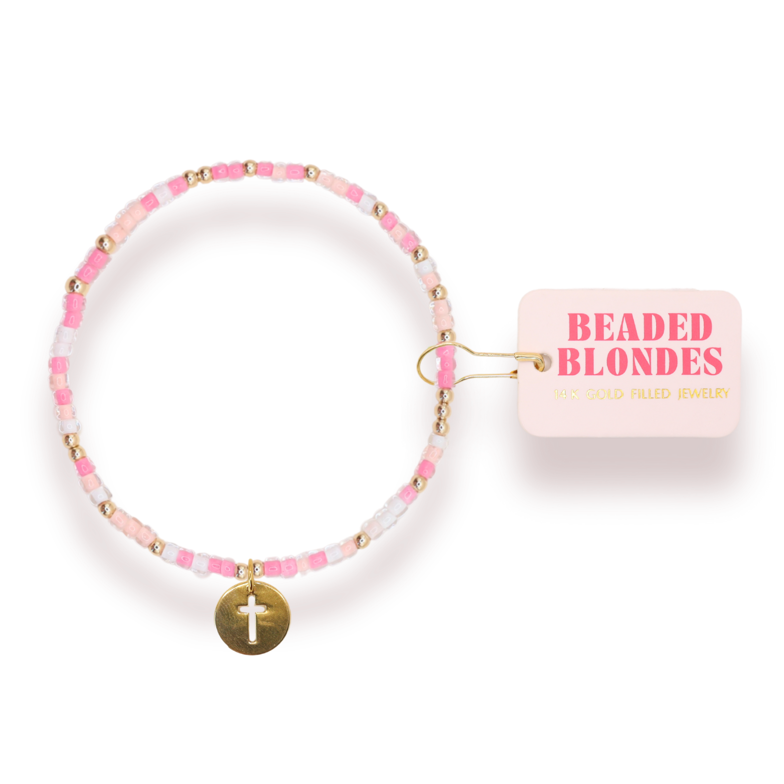 Cross Cutout Charm Sprinkle Bracelet