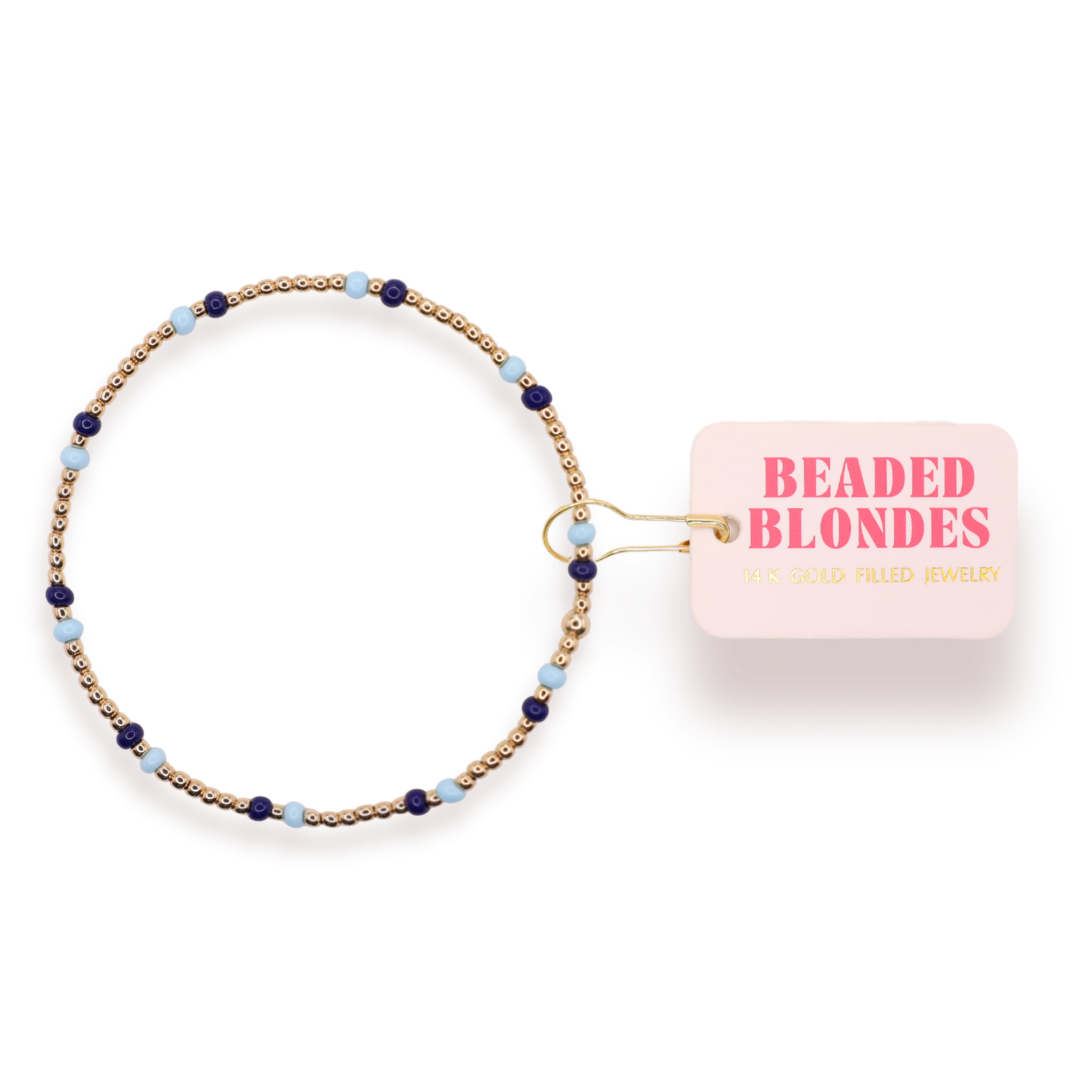Powder Blue and Navy Two Toned Dainty Poppi Bracelet