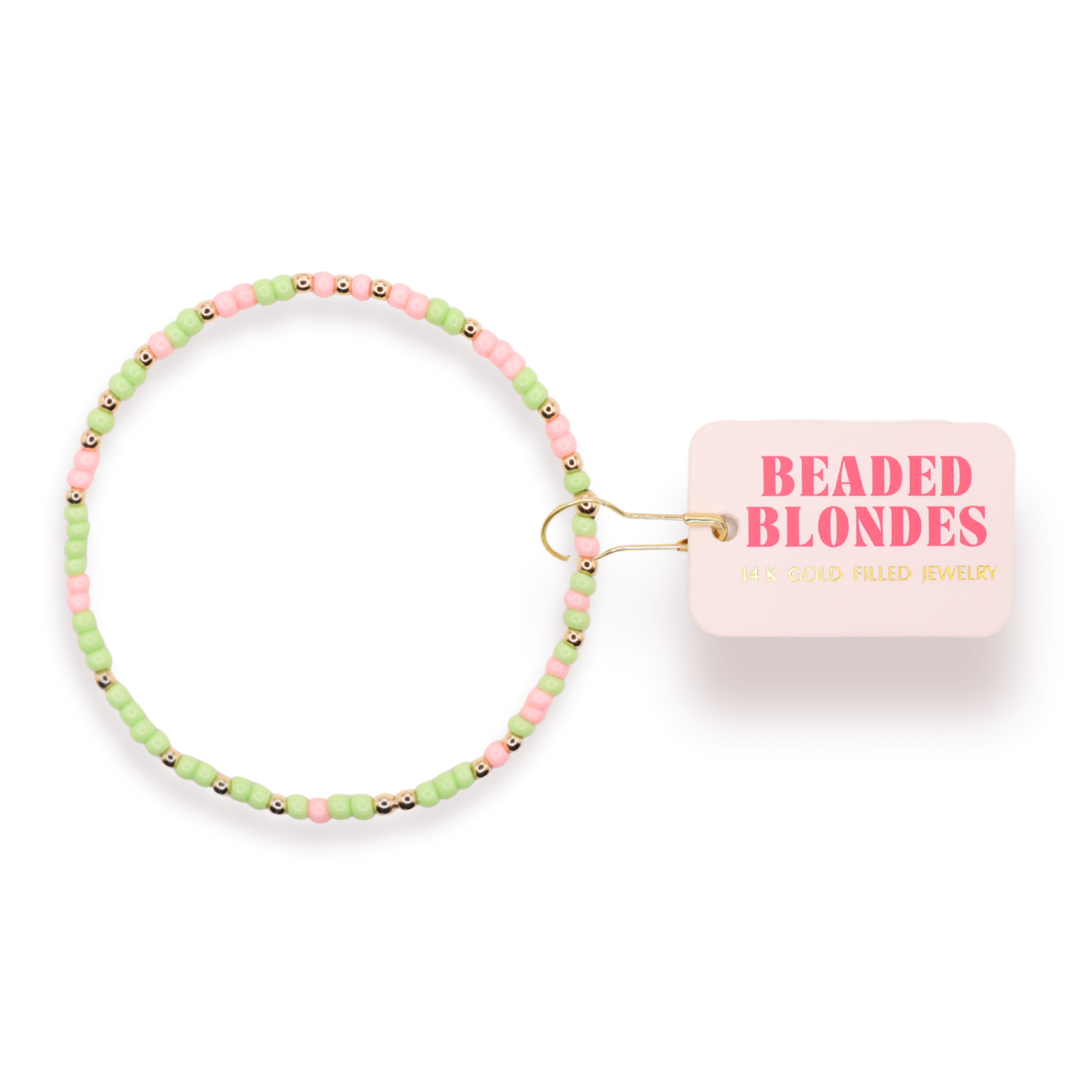Light Pink and Light Green Sprinkle Bracelet