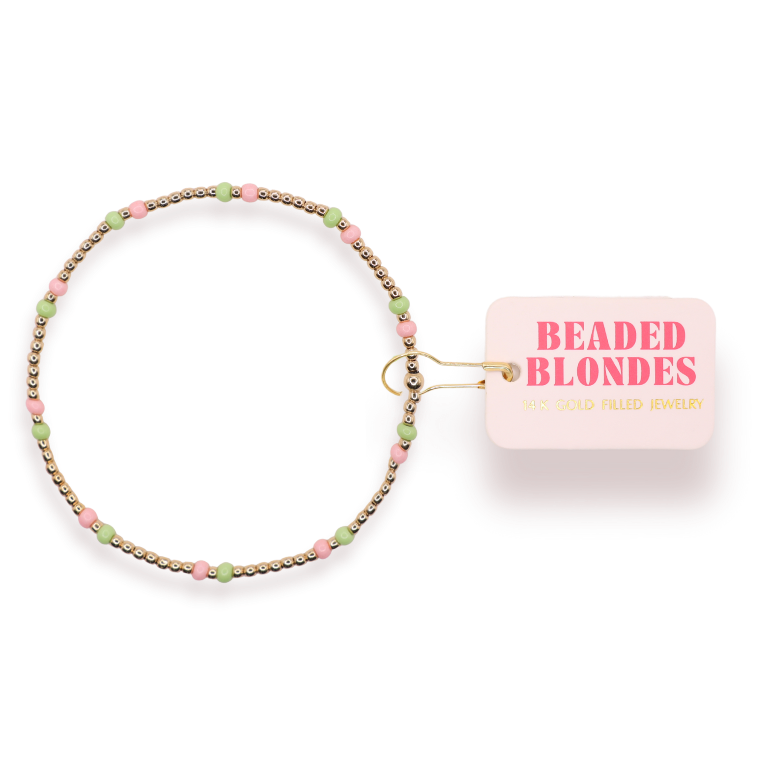 Light Pink and Light Green Two Toned Dainty Poppi Bracelet
