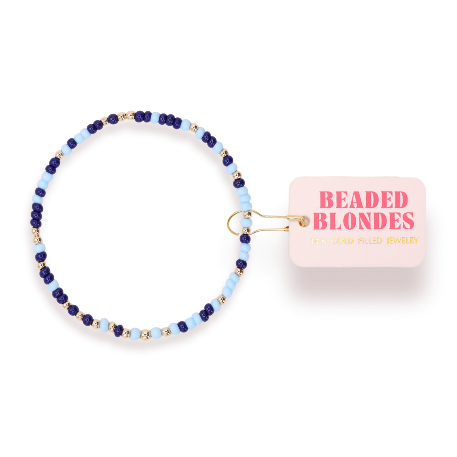 Powder Blue and Navy Sprinkle Bracelet