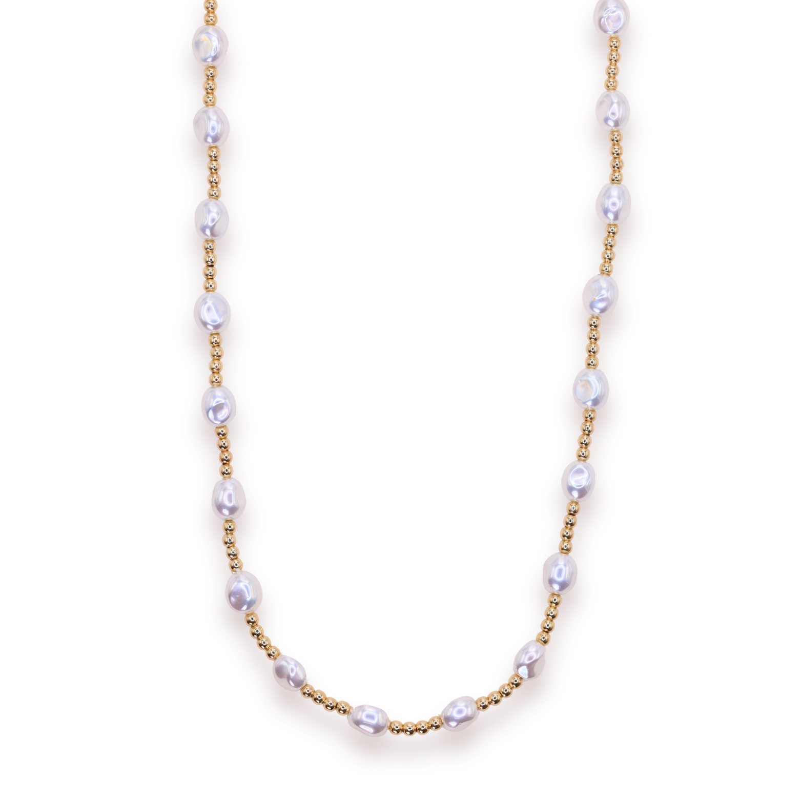 Bri Pearl Necklace in Gold