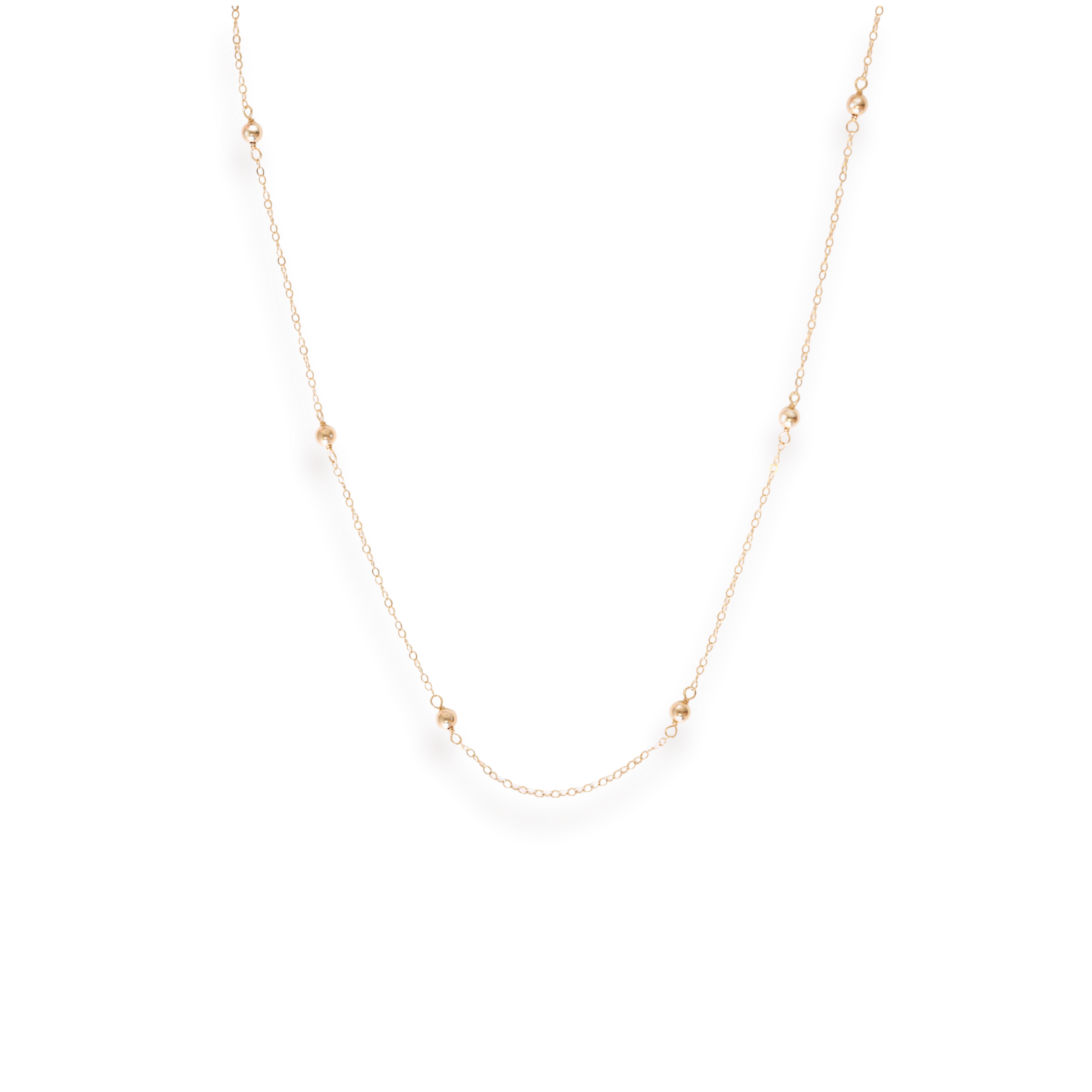 Gold Beaded Chain Necklace
