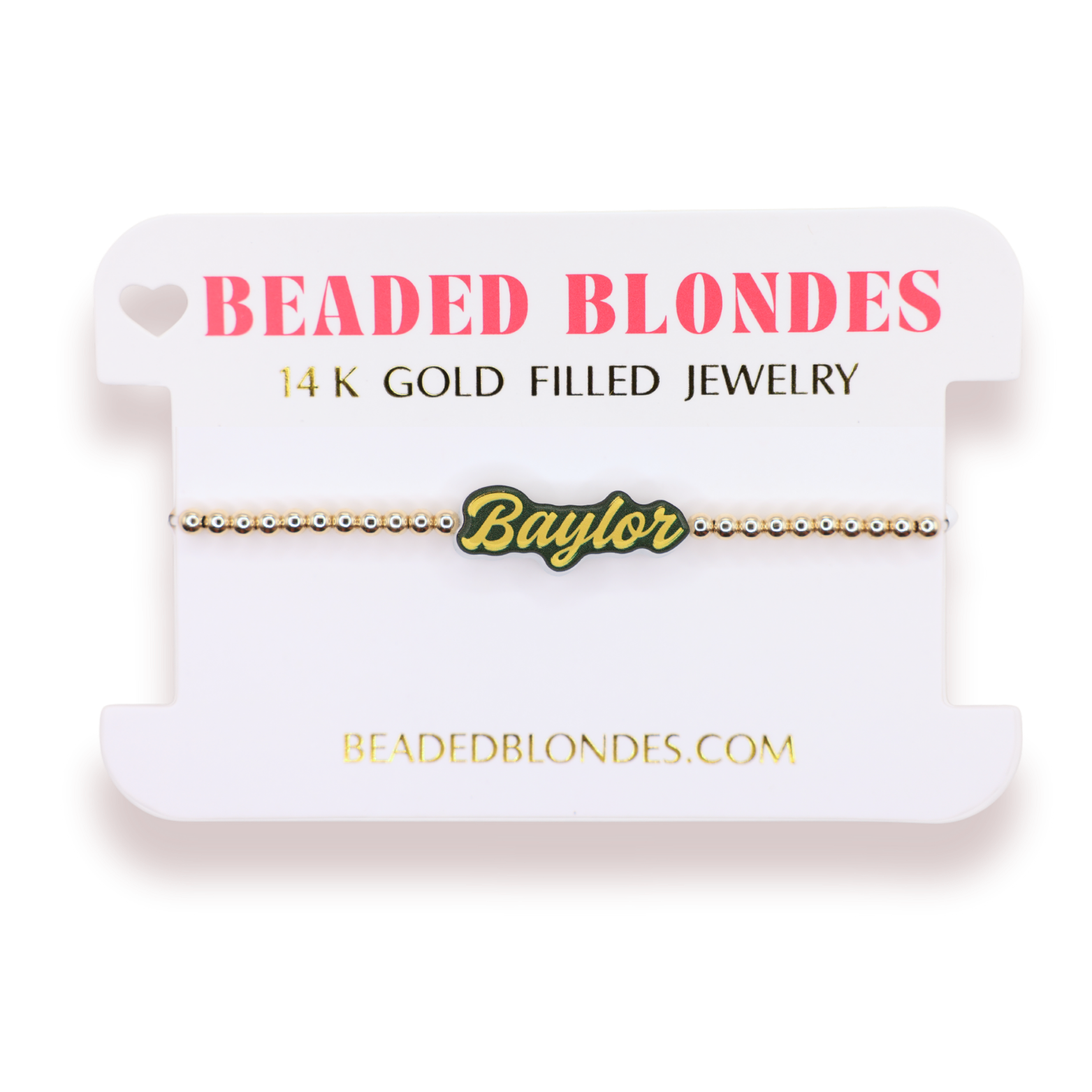 Baylor Word Bracelet on Gold