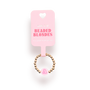 Pink BB Bead Initial Letter Ring