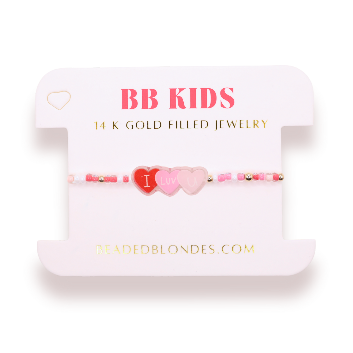 I Luv U Candy Heart Sprinkle Bracelet (Kids Size)