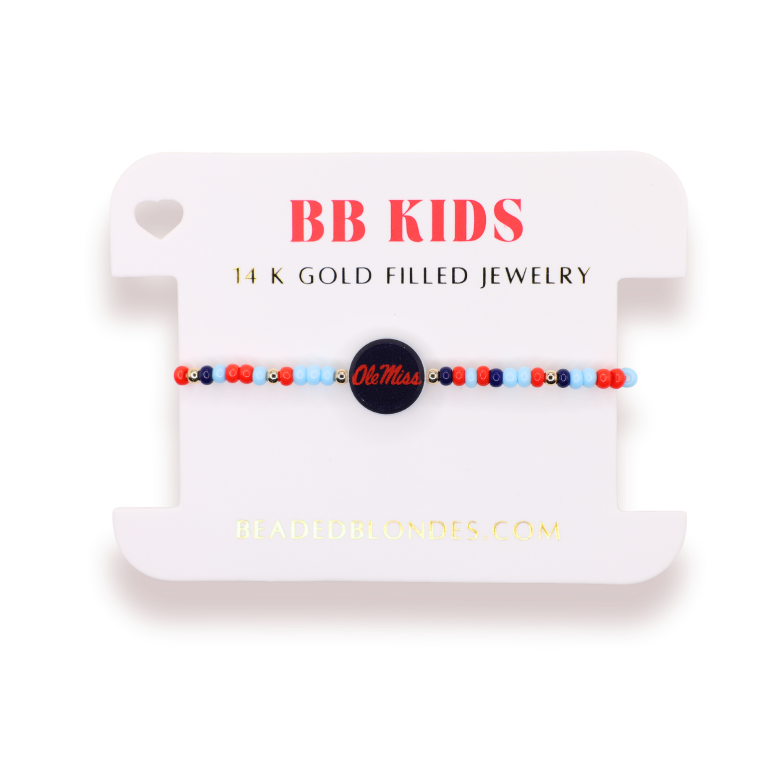 Ole Miss Logo Bracelet on Color (Kids Size)