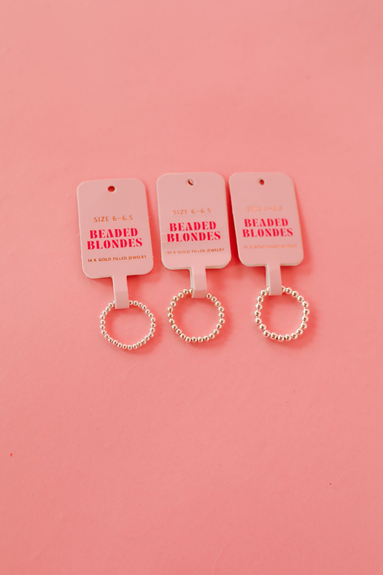 Lauren 3MM Beaded Band Ring in Silver