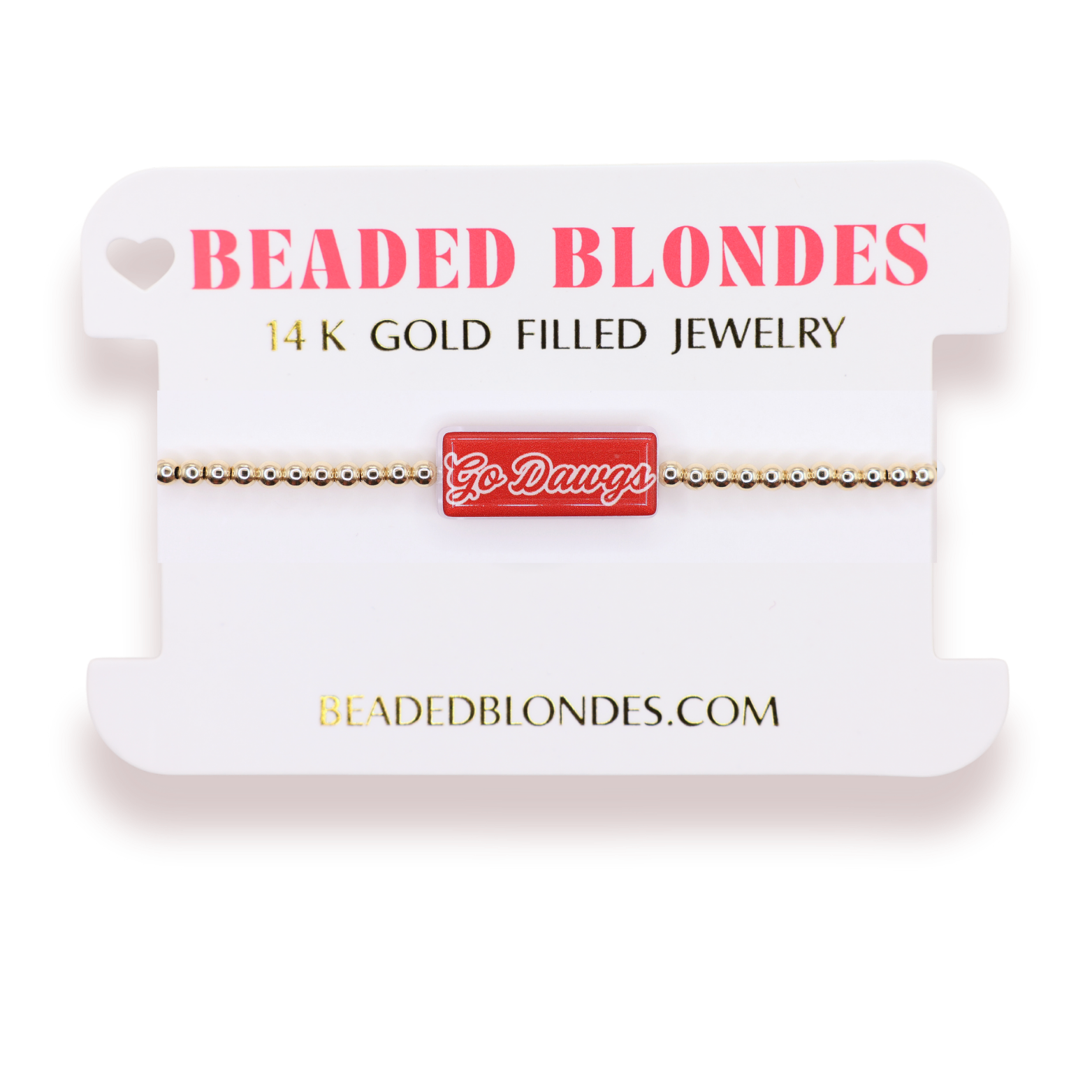 Go Dawgs Block Bracelet on Gold