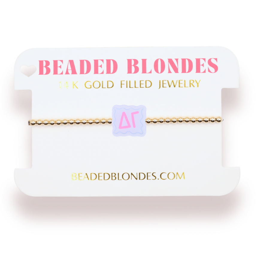 Delta Gamma Block Bracelet on Gold
