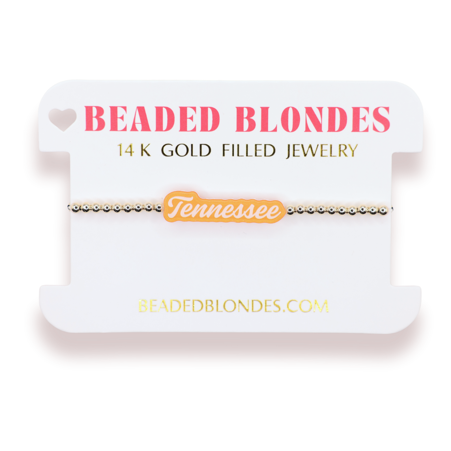 Tennessee Word Bracelet on Gold