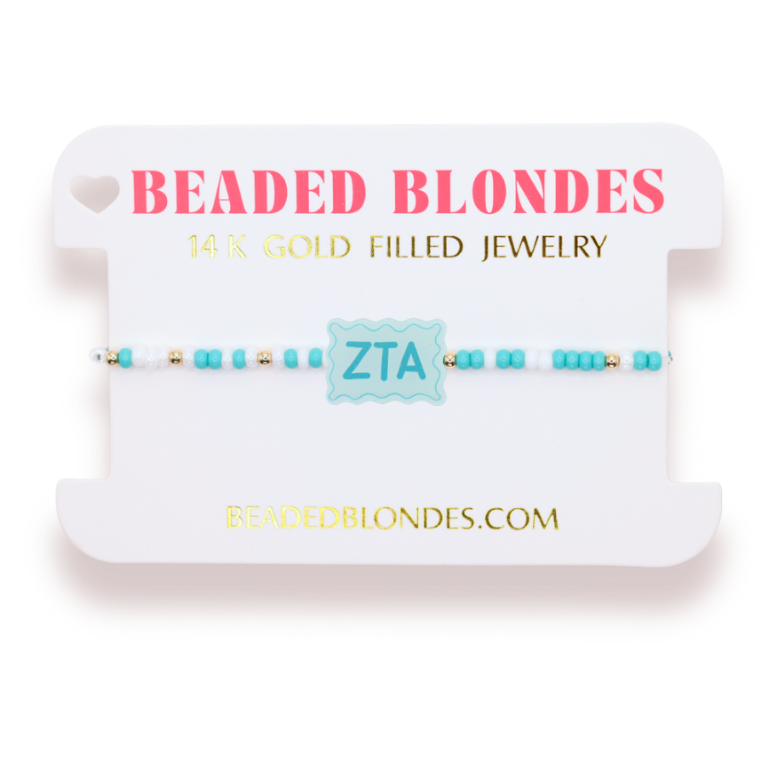 Zeta Tau Alpha Block Bracelet on Color