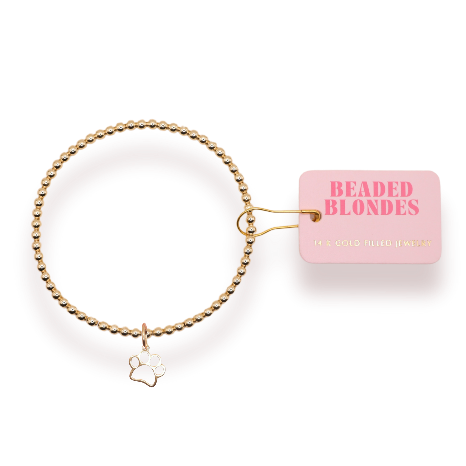 Gold Paw Charm Bracelet