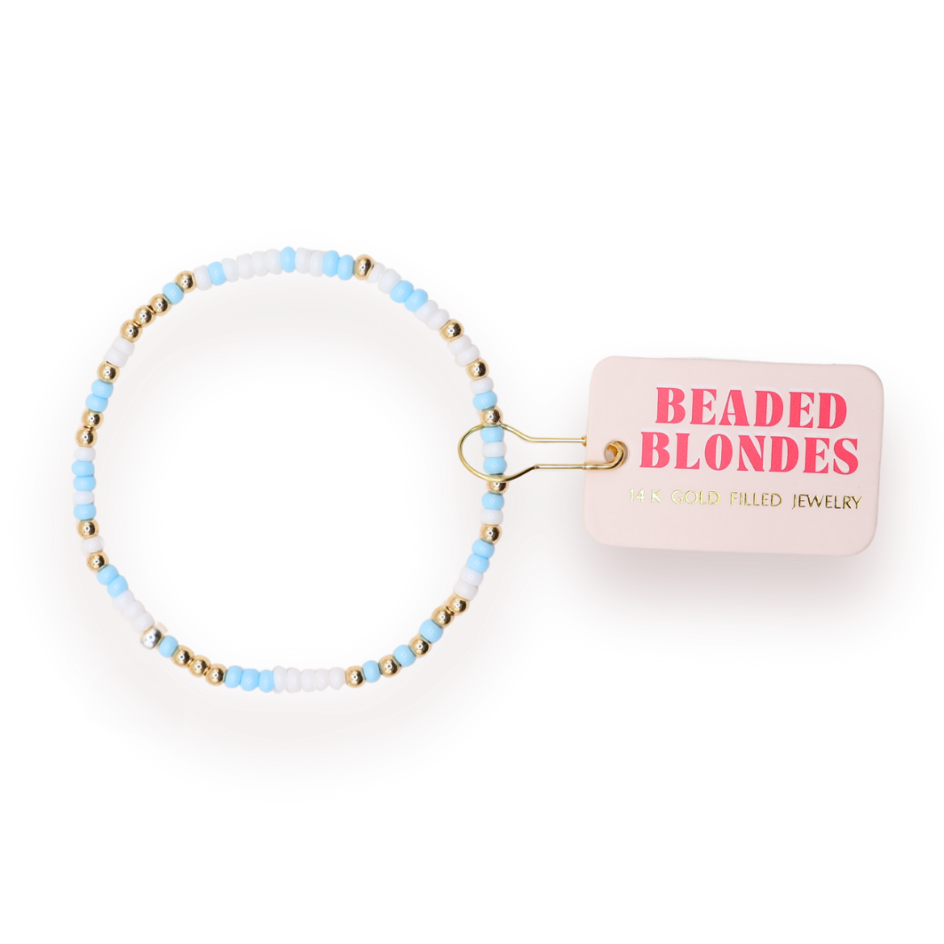 Powder Blue & White Sprinkle Bracelet