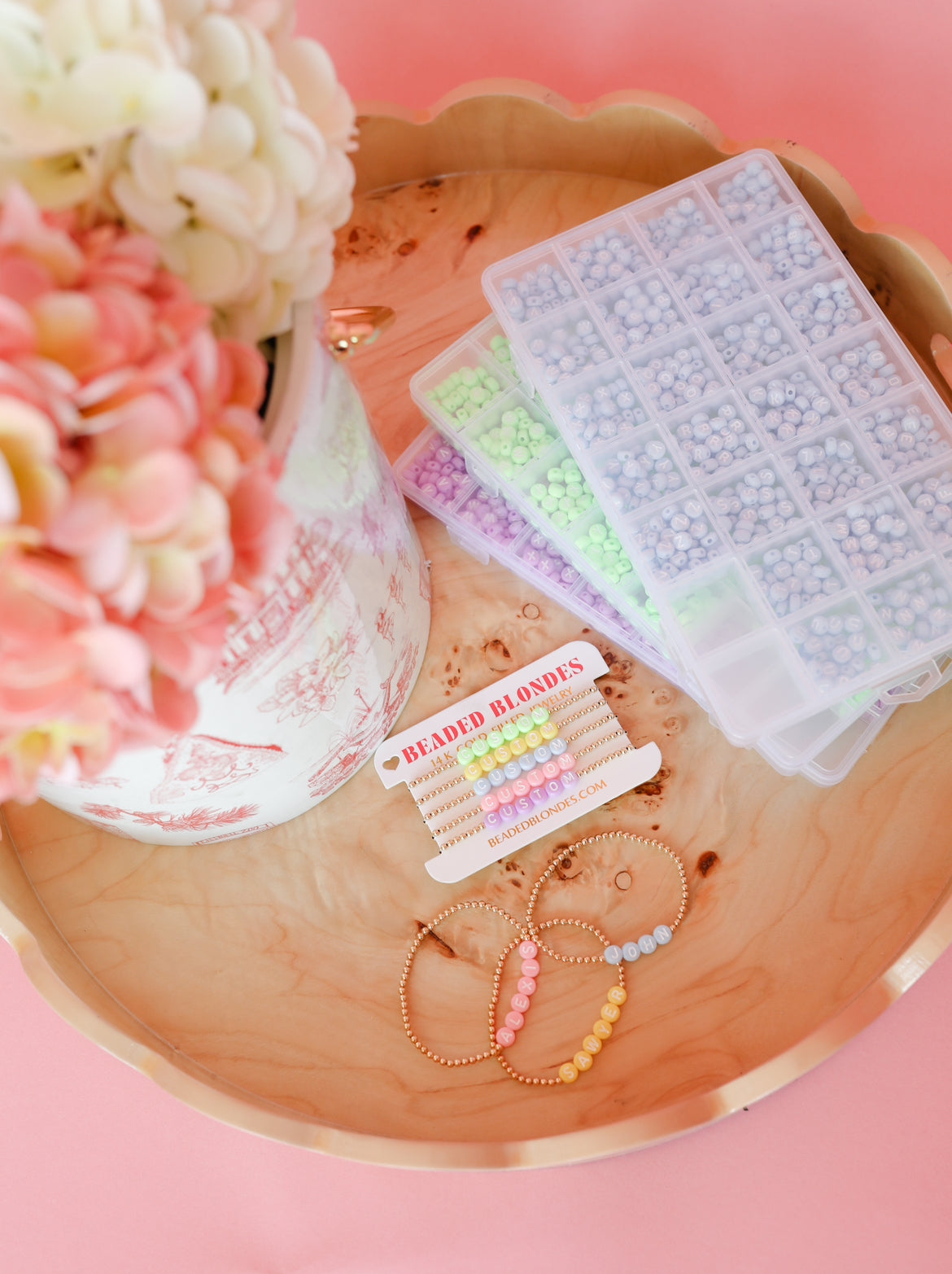 Custom Blue Pastel Letter Bracelet
