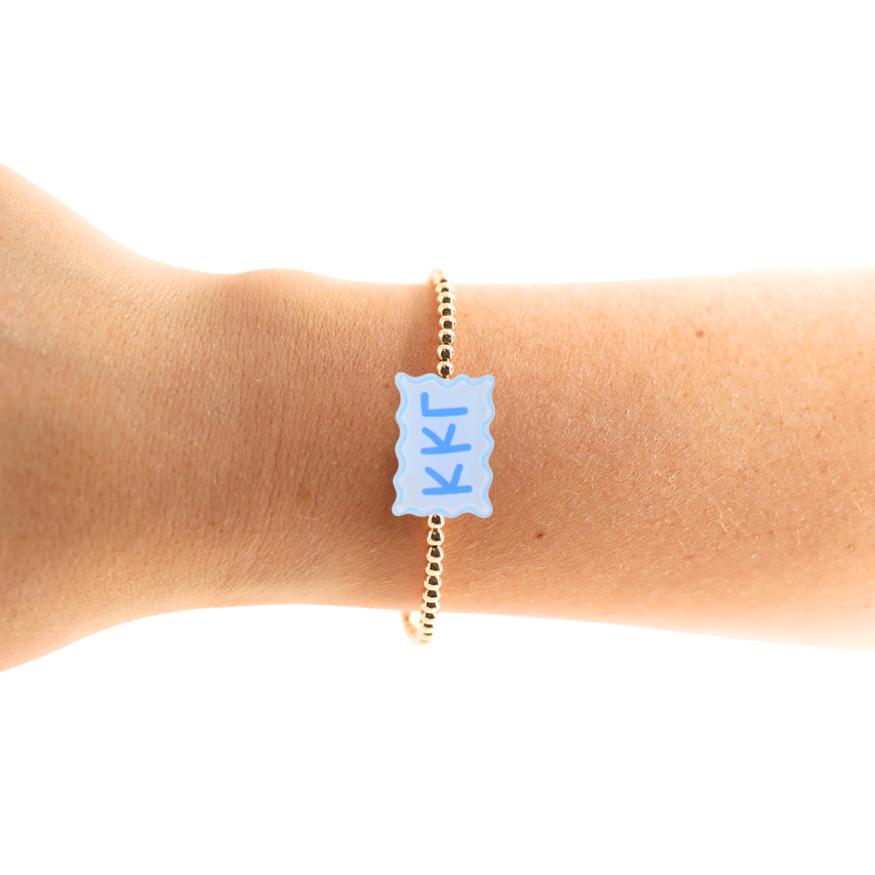 Kappa Kappa Gamma Block Bracelet on Gold
