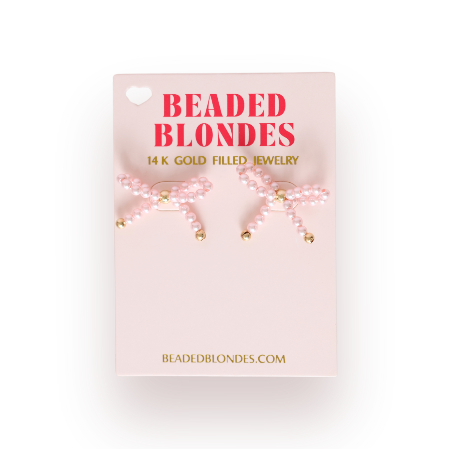 Pink Pearl Bow Earrings