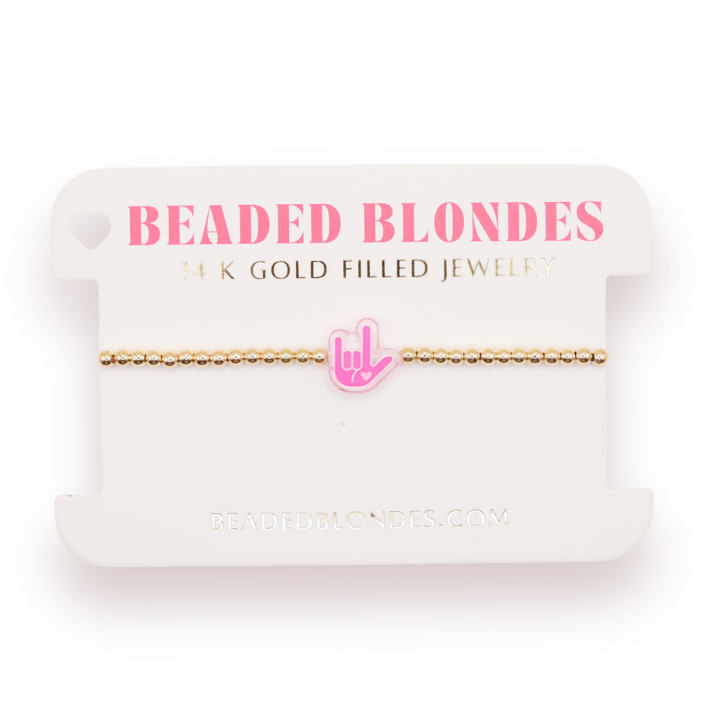 ASL I Love You Bead Bracelet