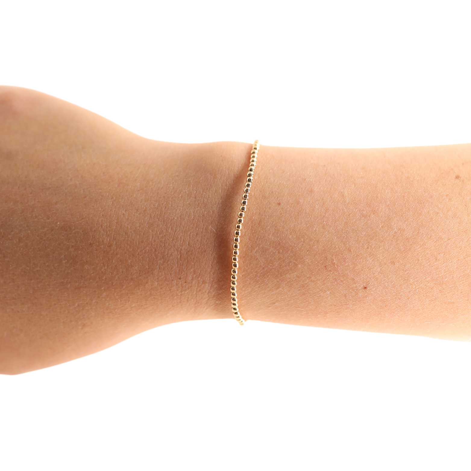 2MM Gold Beaded Bracelet (Kids Size)