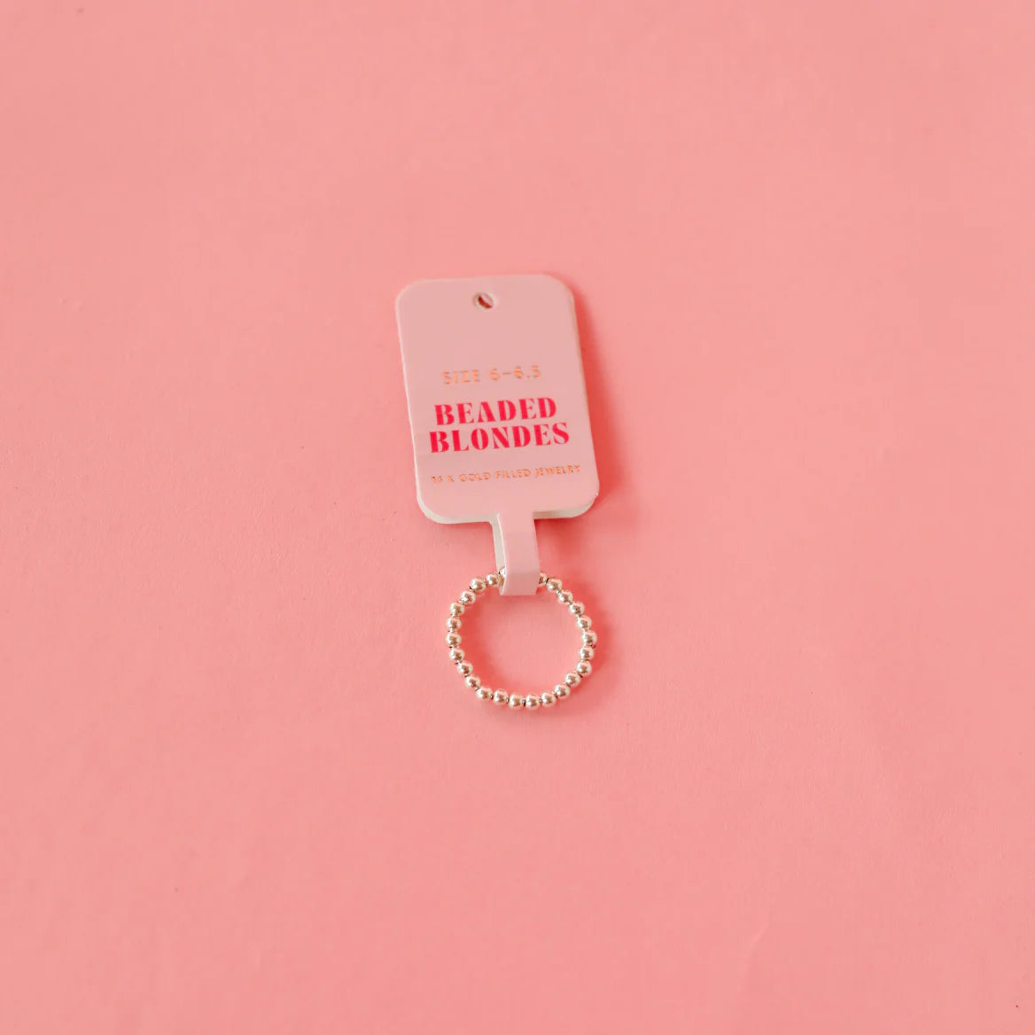 Lexi 2MM Beaded Band Ring in Silver