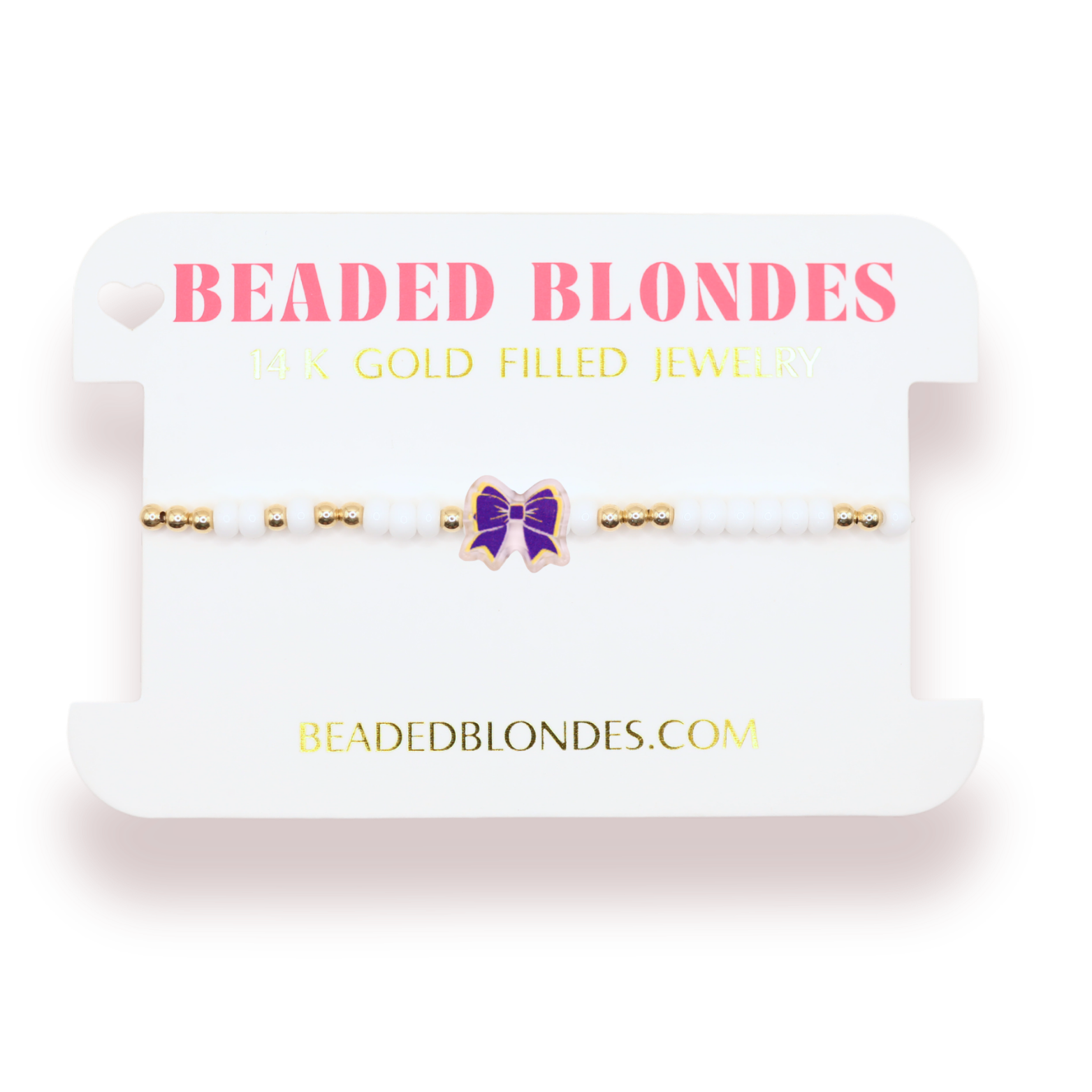 Purple and Yellow BB Gameday Bow Bracelet (Sale)