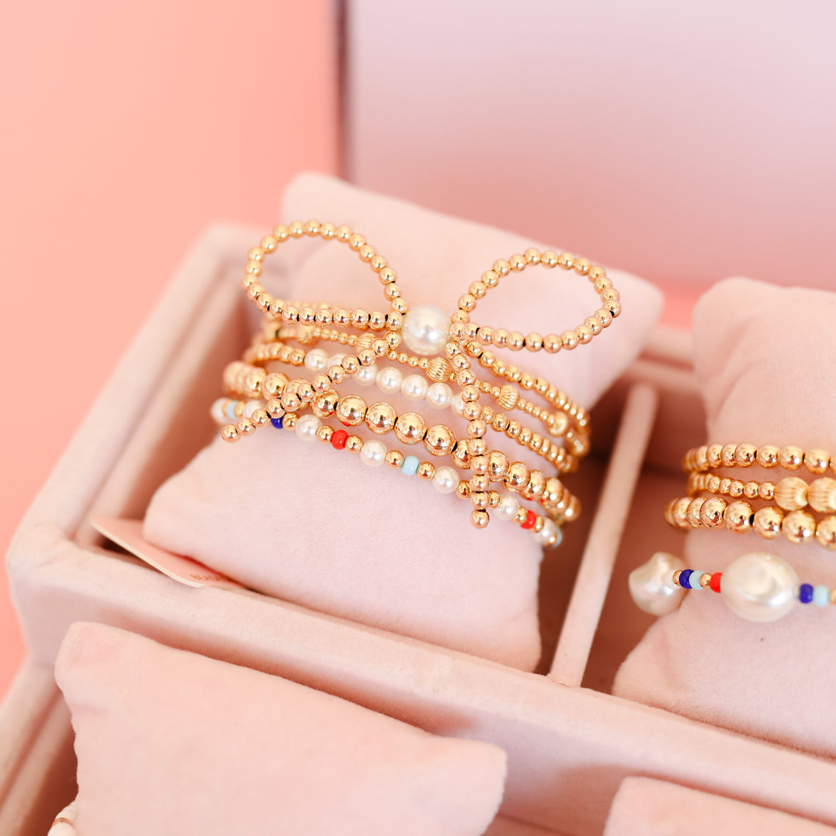 Red, White and Blue Luci Pearl Bracelet