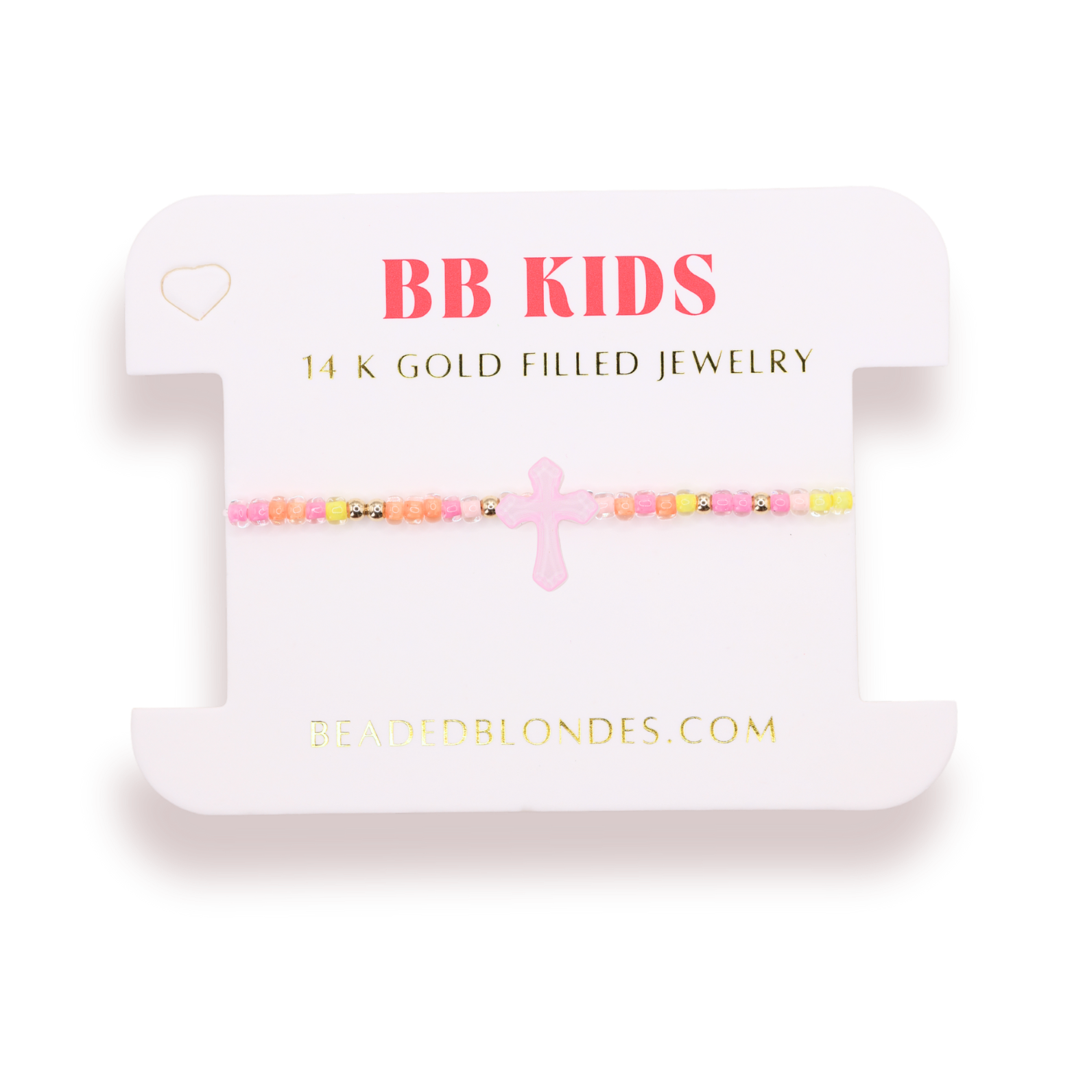Pink Cross Bracelet on Color (Kids Size)