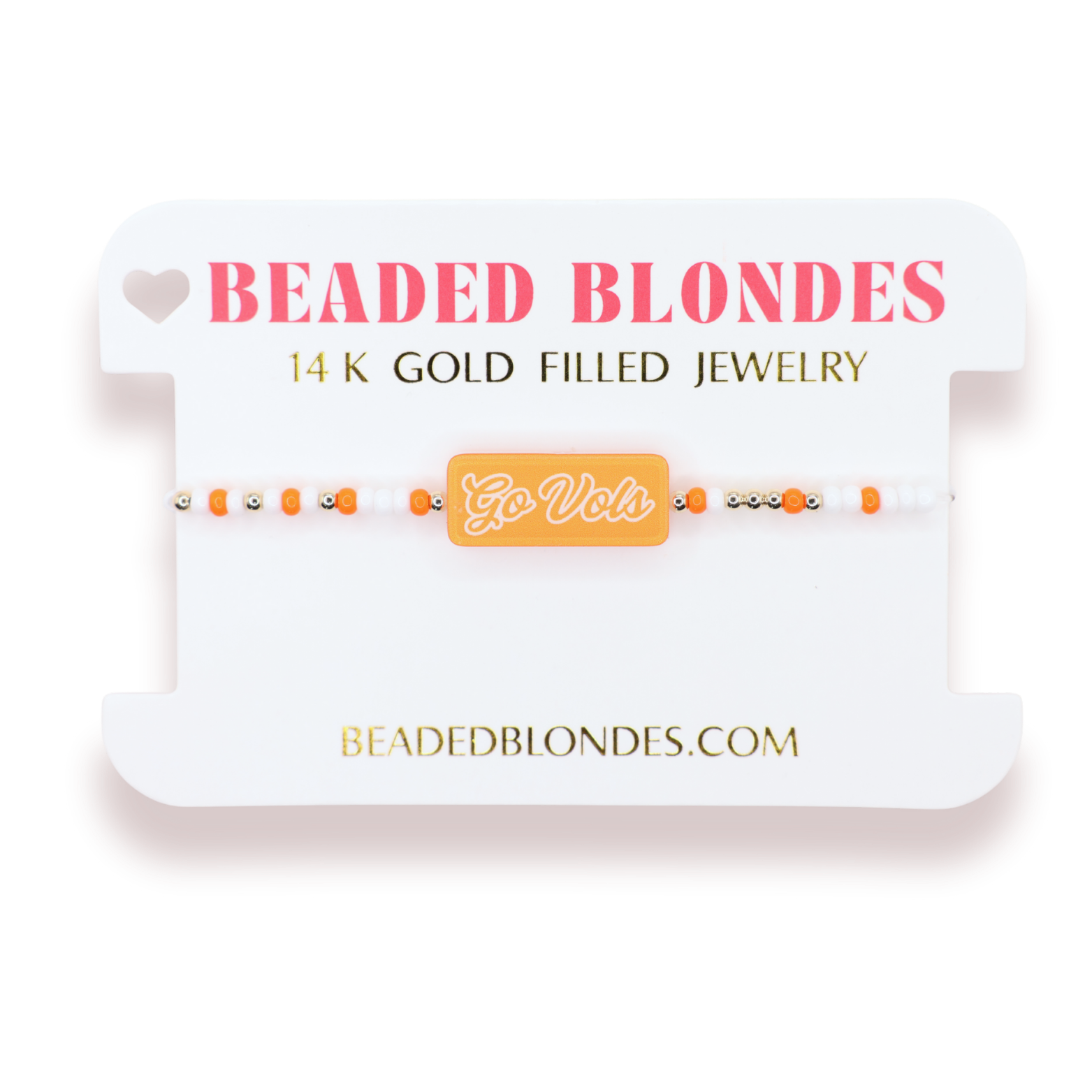 Go Vols Block Bracelet on Color