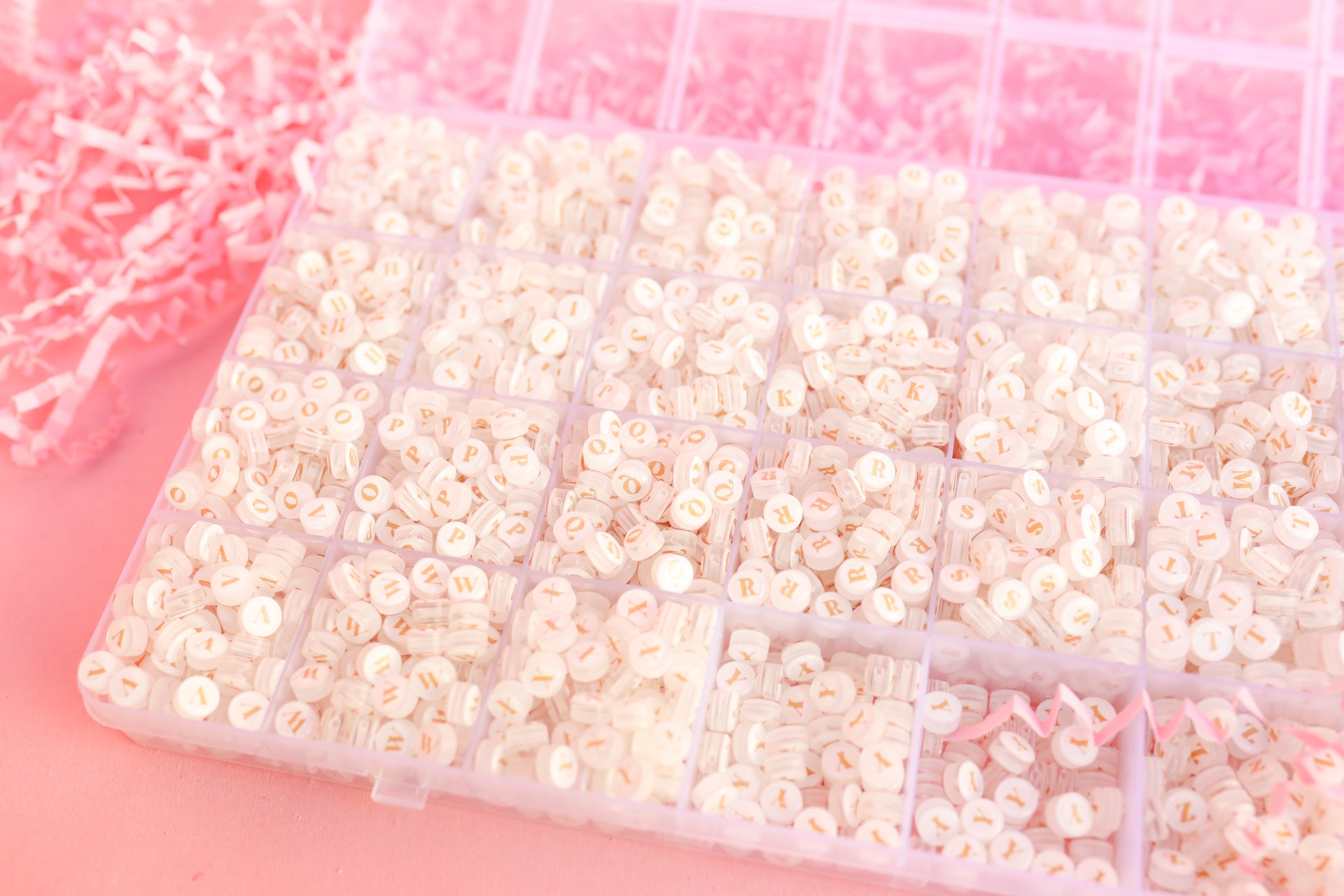 Neutral BB Bead Initial Letter Ring