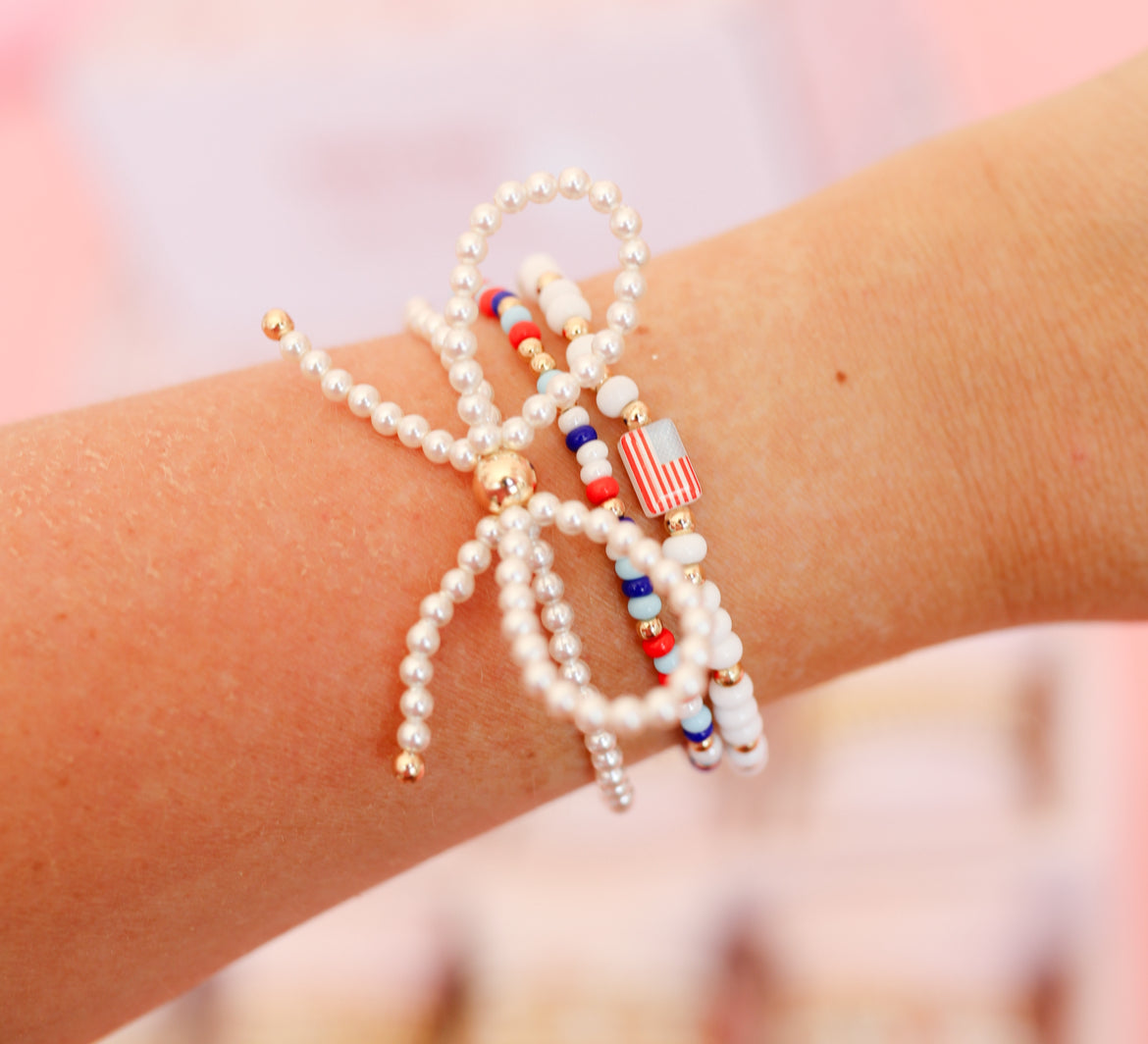 Red, White and Blue Luster Sprinkle Bracelet