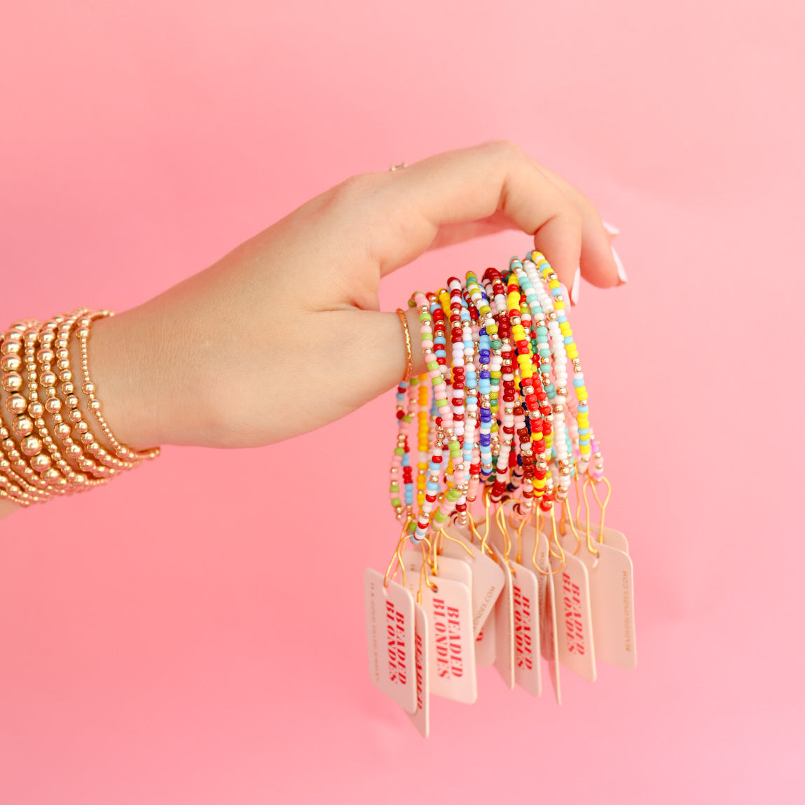 Turquoise and White Sprinkle Bracelet