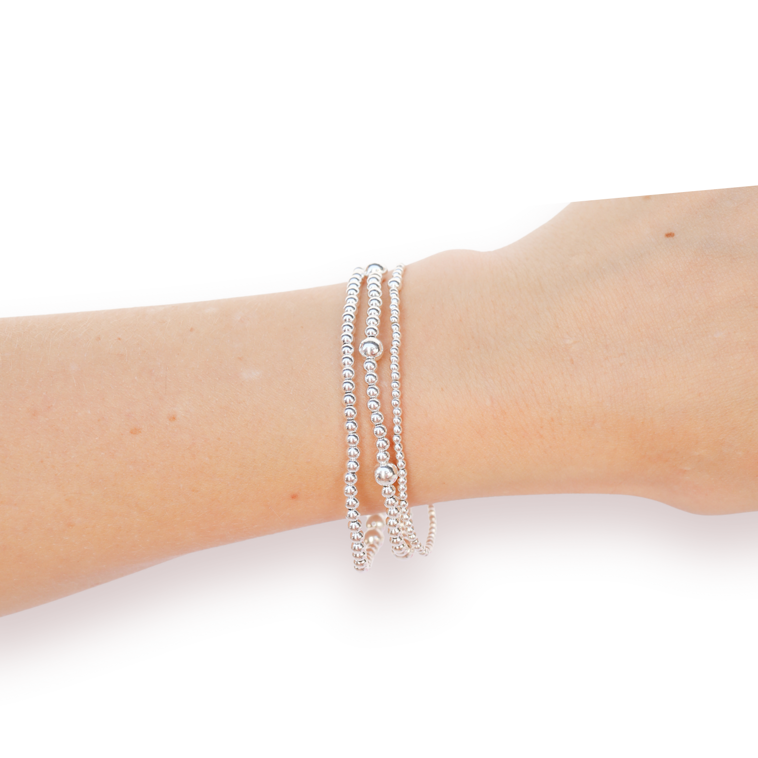 Dainty Everyday Bracelet Stack in Silver (Set of 3)