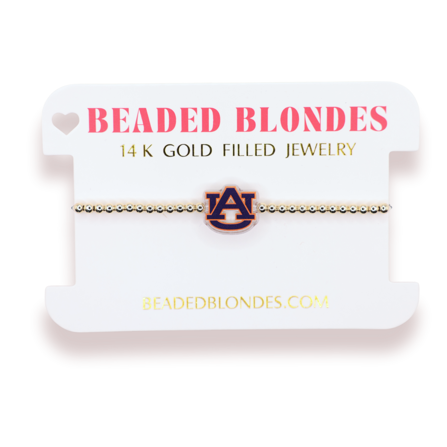 Auburn Logo Bracelet on Gold