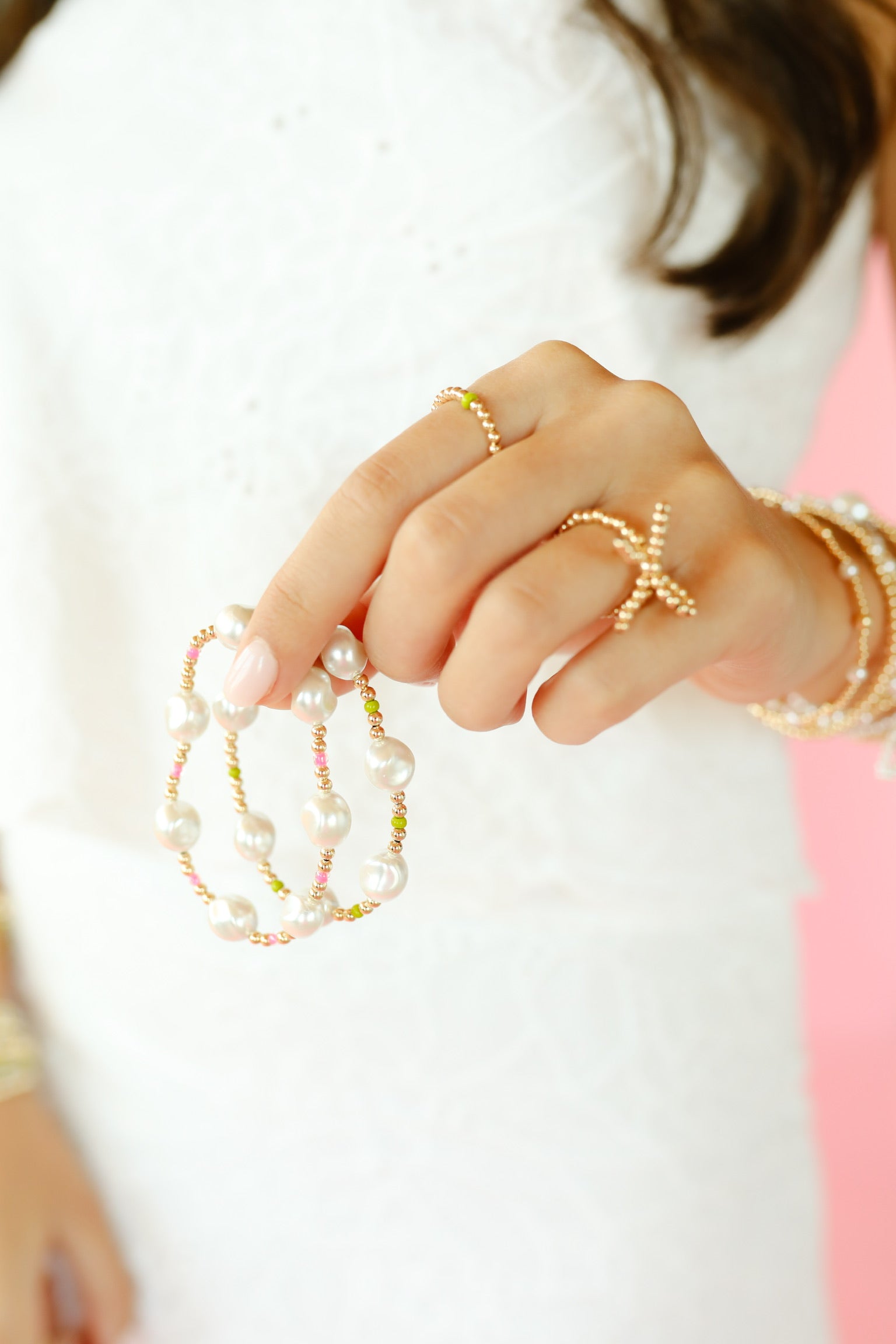 Lime Green Sadie Pearl Bracelet