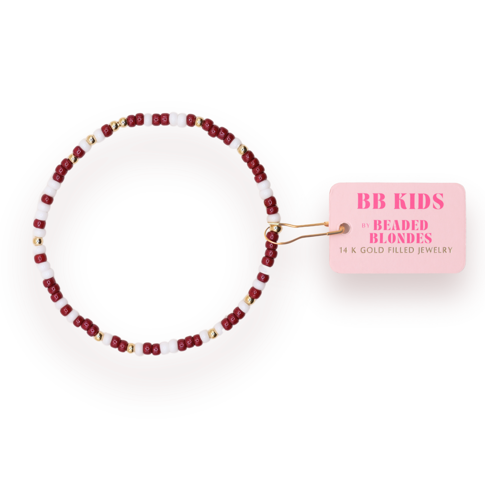 Maroon & White Sprinkle Bracelet (Kids Size)