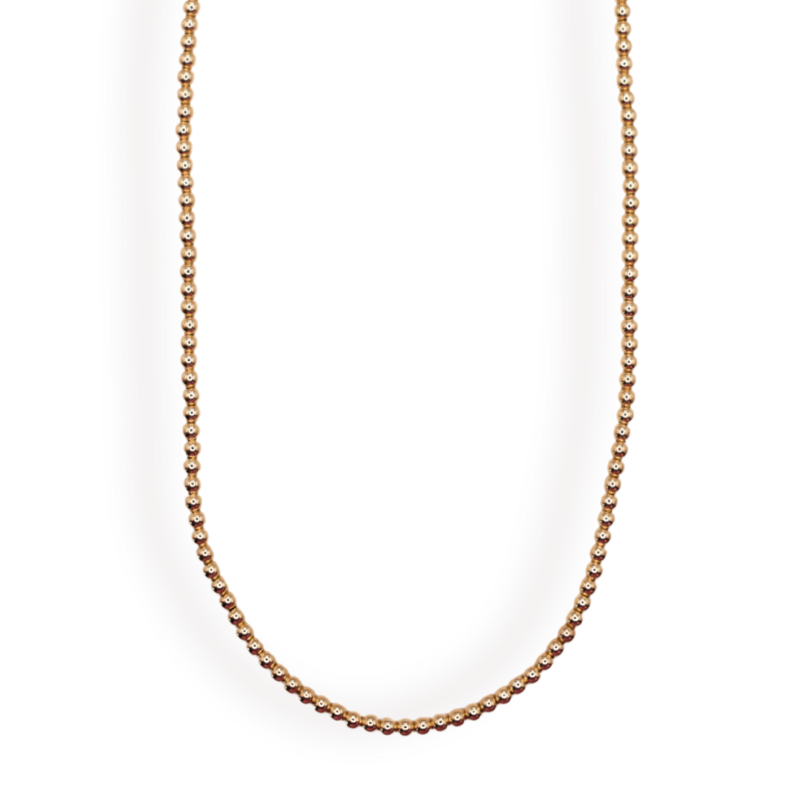 3MM Gold Beaded Necklace