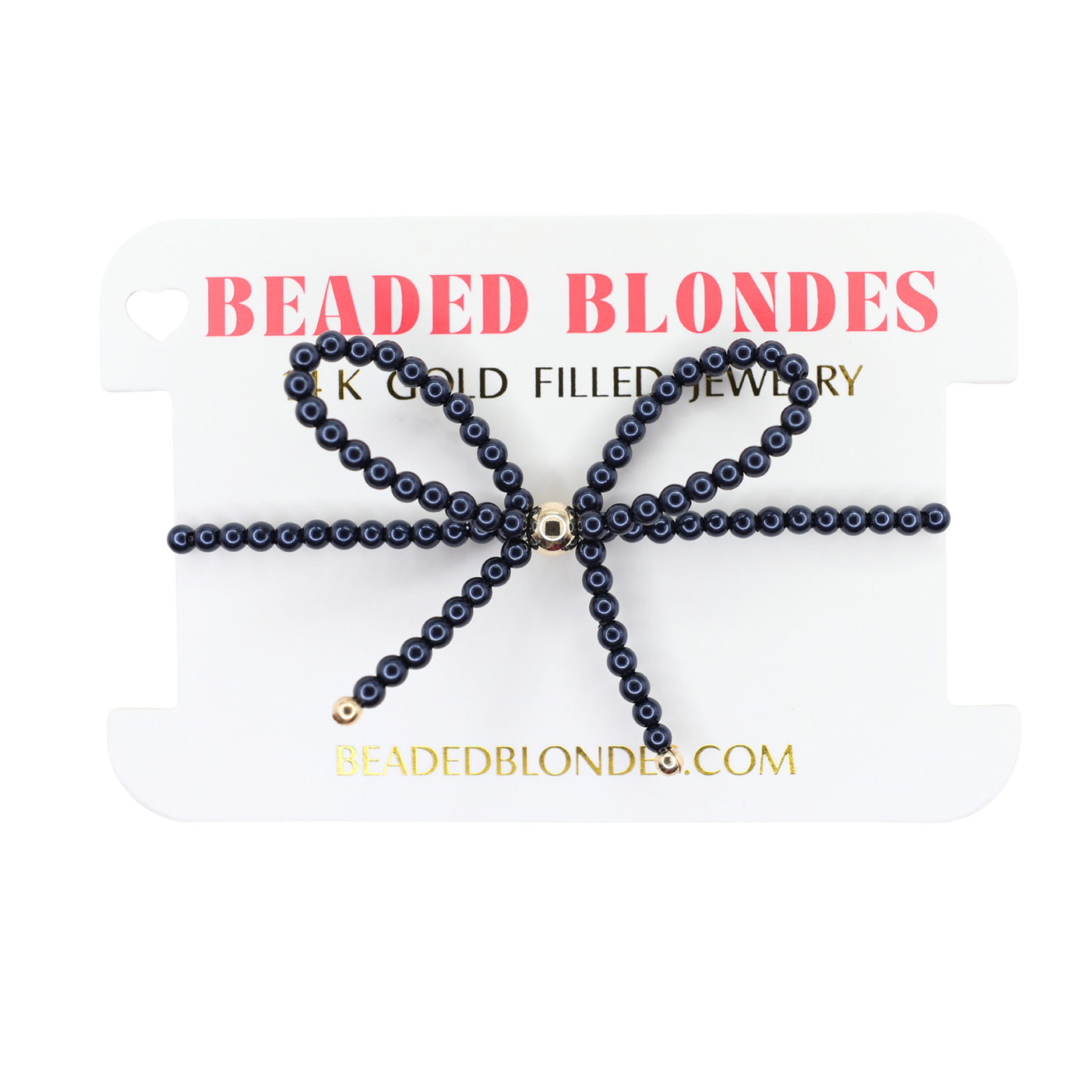Navy Pearl Bow Bracelet