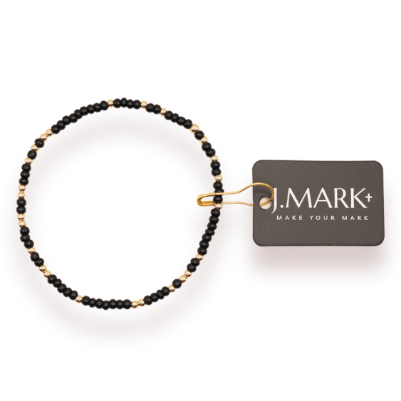 J. Mark: Black Czech Glass Bracelet