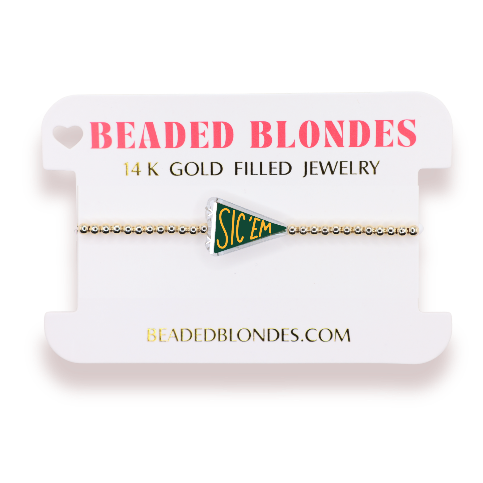 Sic ‘Em Flag Bracelet on Gold